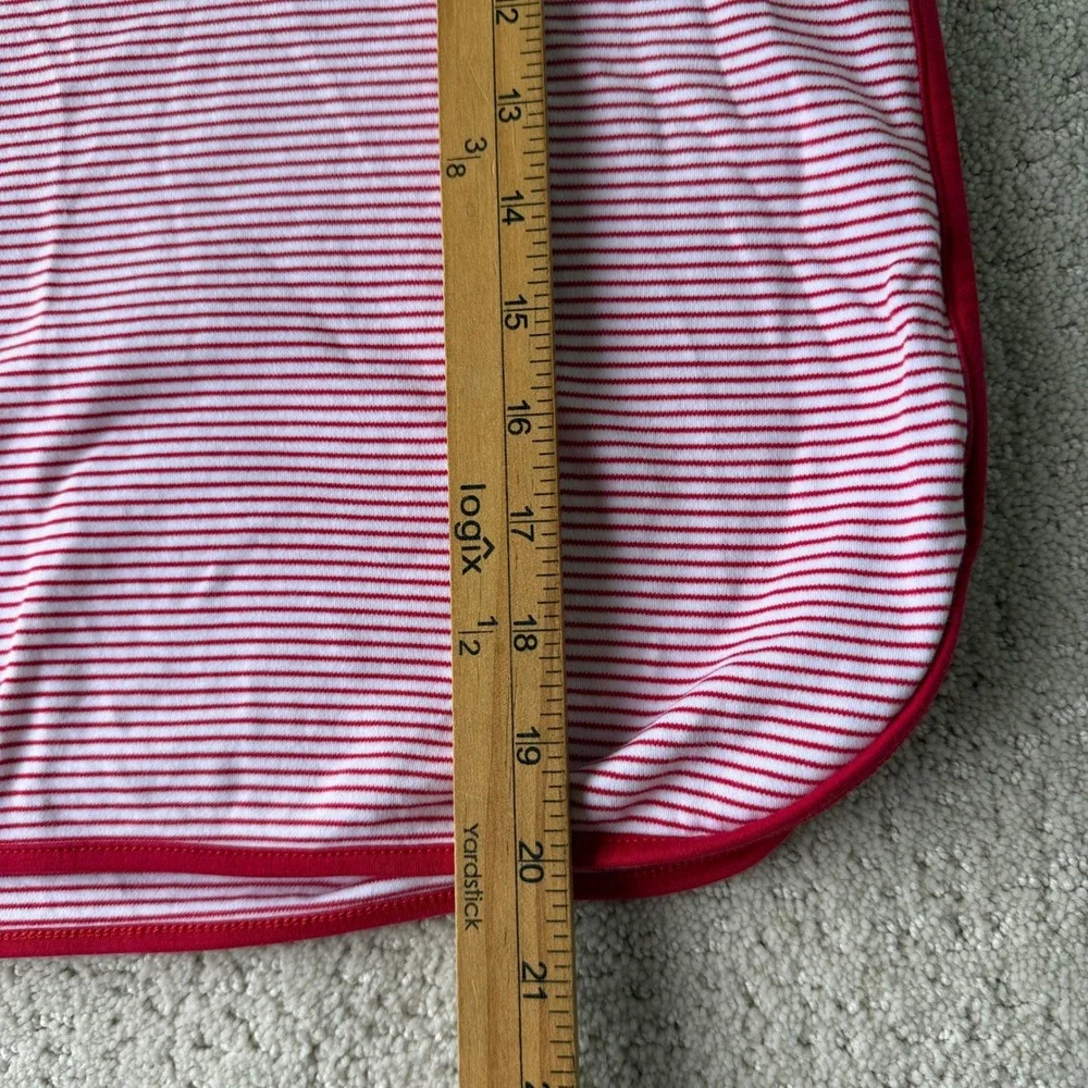 Lake Pajama Set Women XXS Red White Striped Pima Cotton Long Sleeve Loungewear